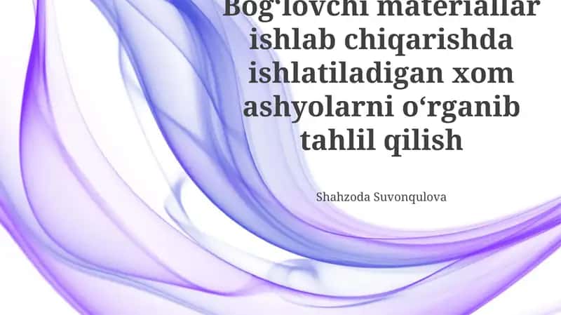 Materiallar xususiyatlari va qo'llanilishi 1
