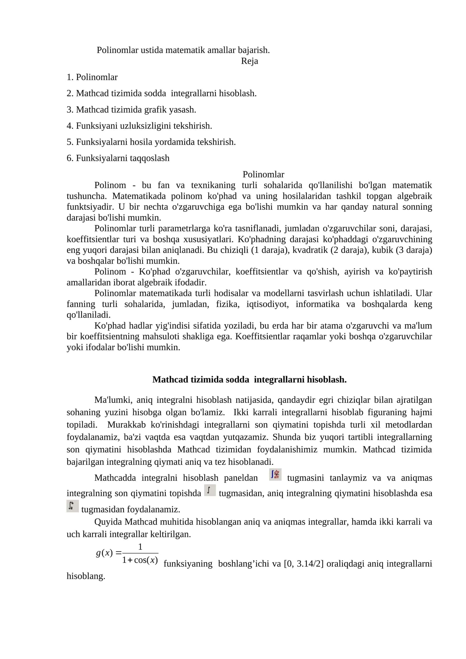 Polinomlar ustida matematik amallar bajarish 1