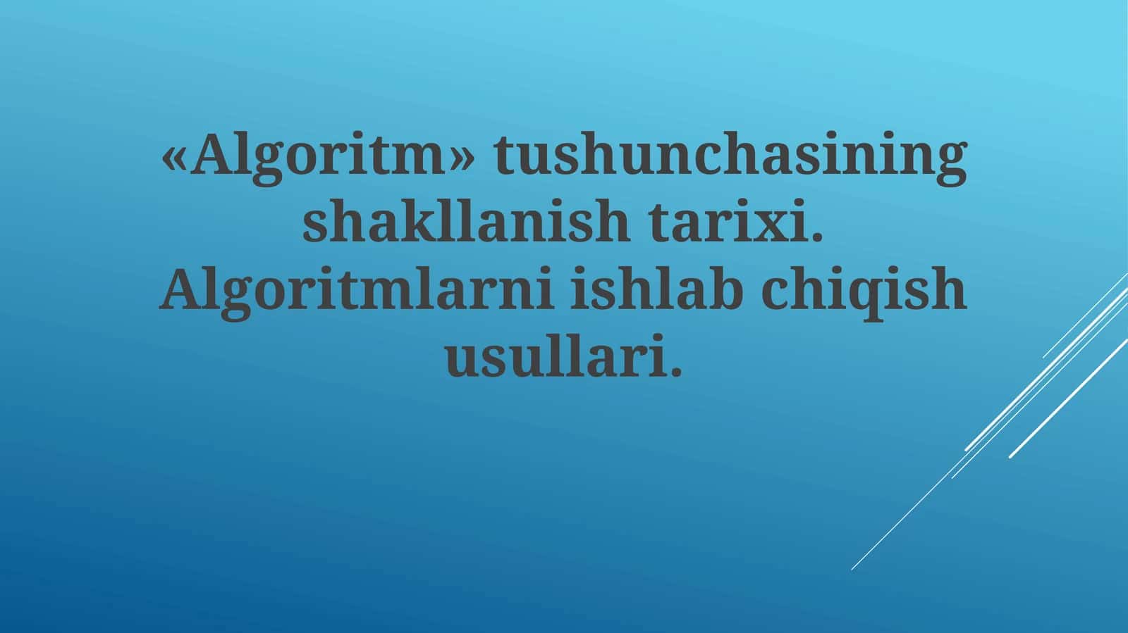 Al-Xorazmiyning hissasi 1