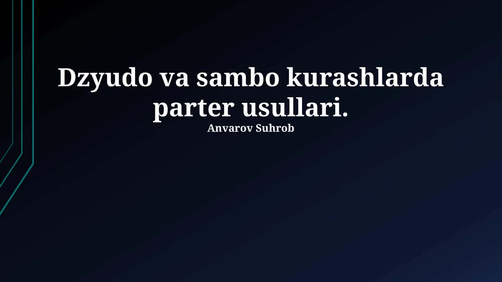 Dzyudo va sambo kurashlarda parter usullari 1