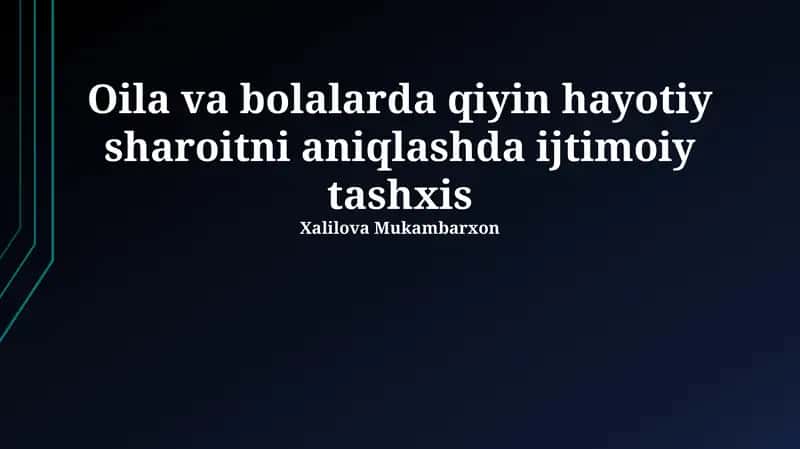 Ijtimoiy diagnostika natijalari va keyingi choralar 1