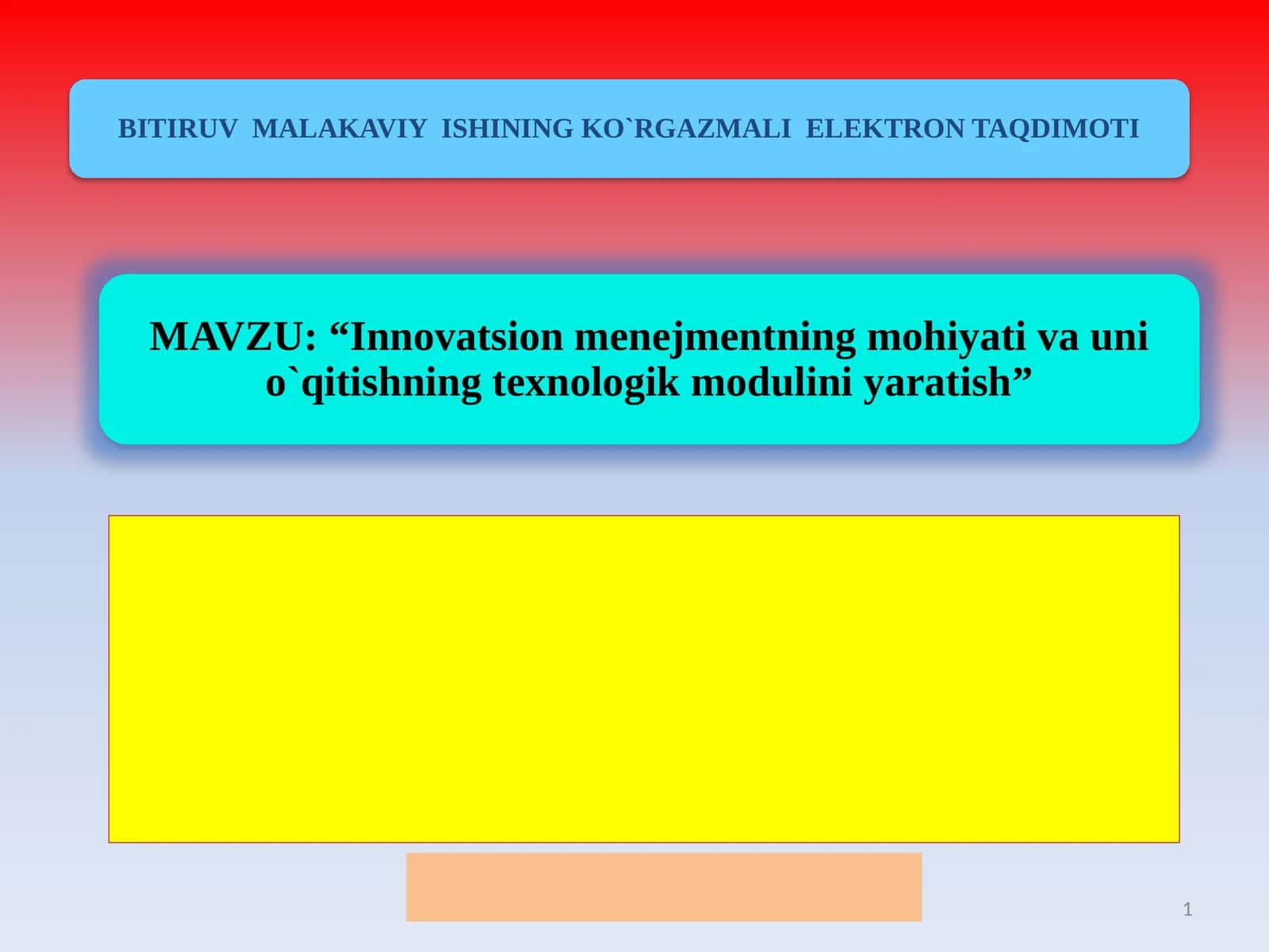 Innovatsion menejmentning mohiyati va innovatsiyalarning amaliy ko`rinishlari 1