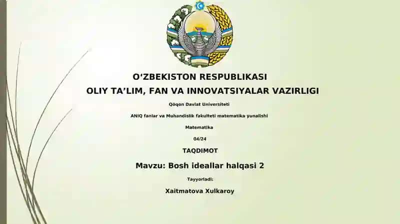Bosh ideallar halqasi 2