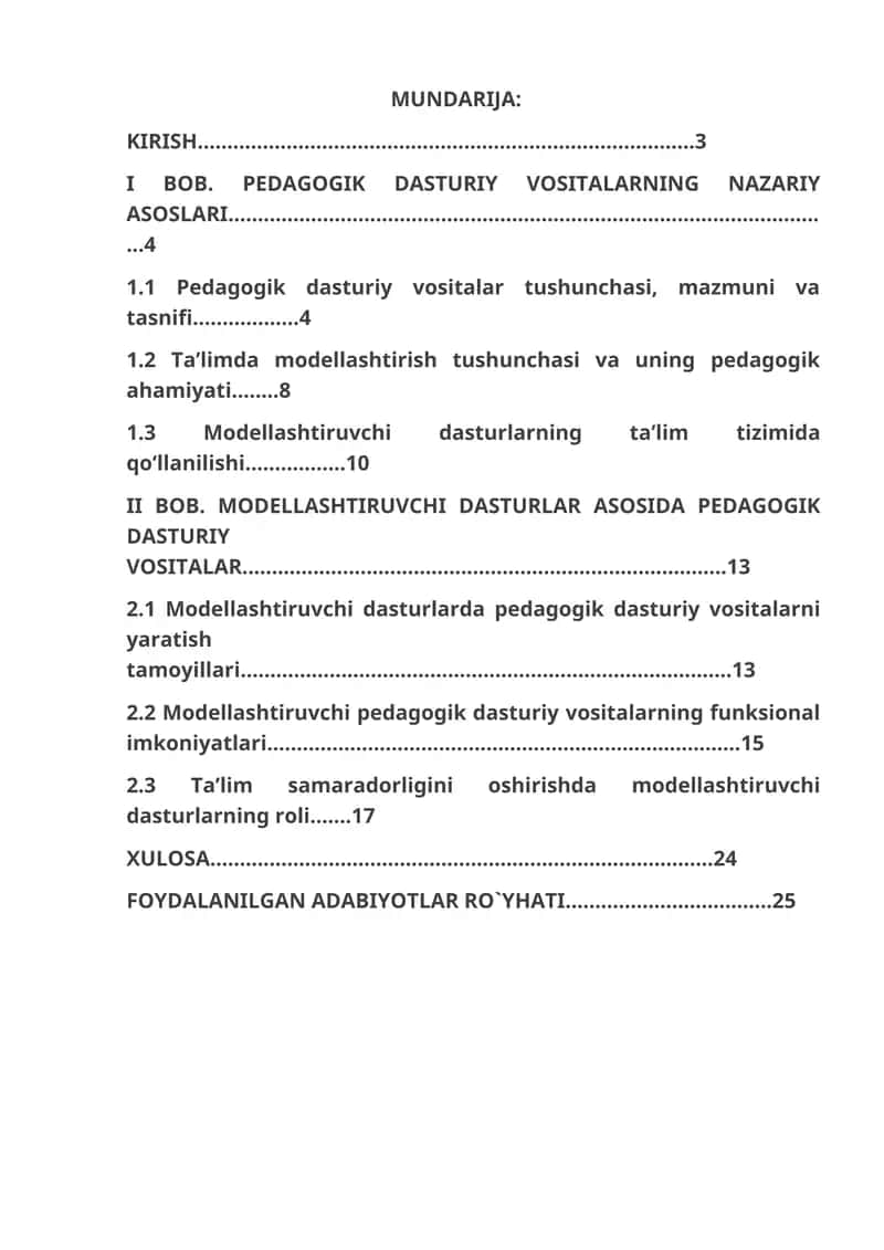 Modellashtiruvchi dasturlar asosida pedagogik dasturiy vositalar 1
