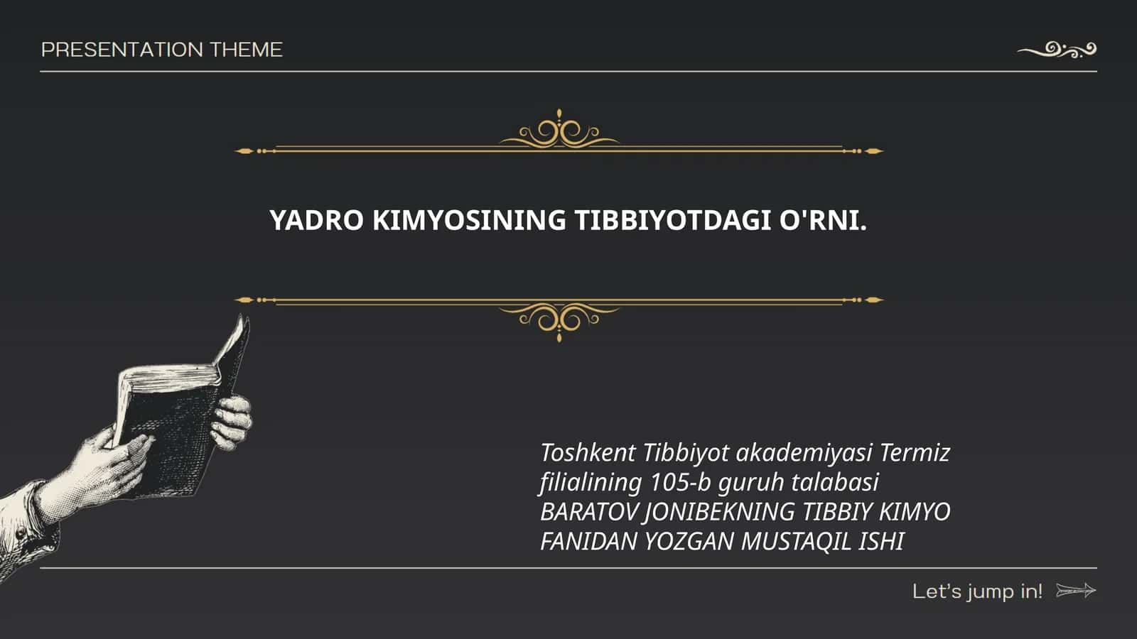 Baratov Jonibekning Tibbiy Kimyo Fanidagi Mustaqil Ishi 1