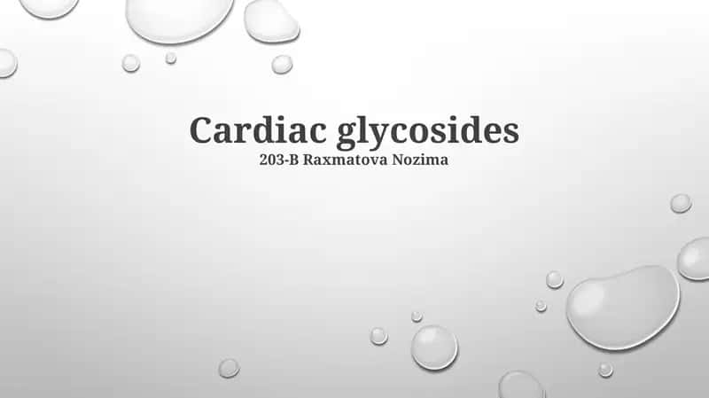 Cardiac glycosides 1