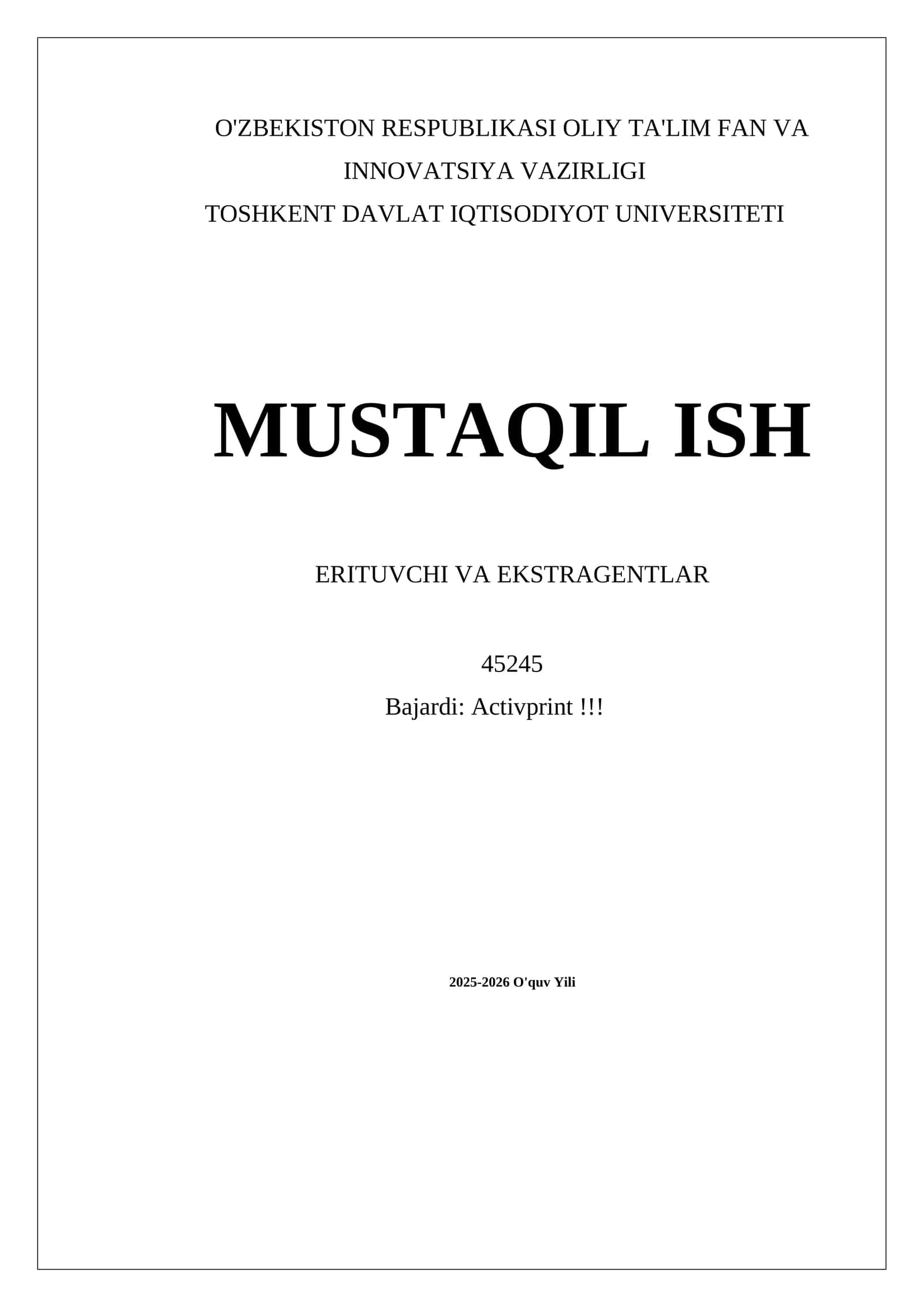 ERITUVCHI VA EKSTRAGENTLAR 1