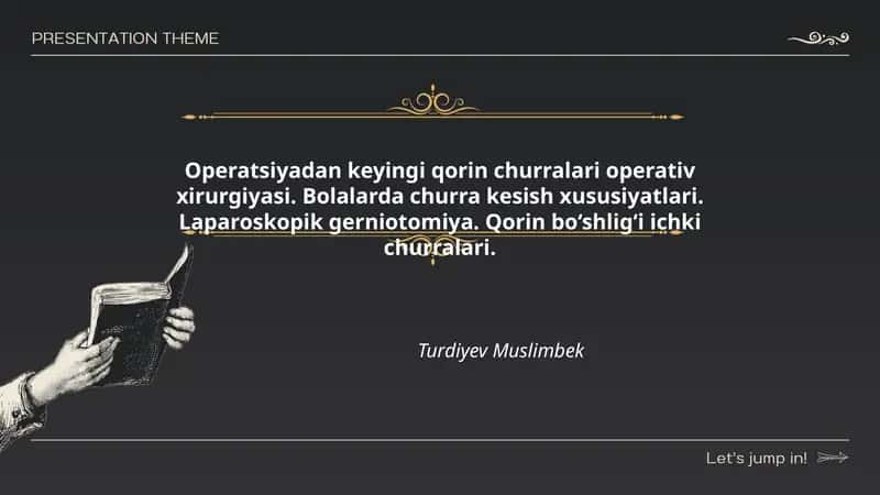 Operatsiyadan keyingi qorin churralari operativ xirurgiyasi 1
