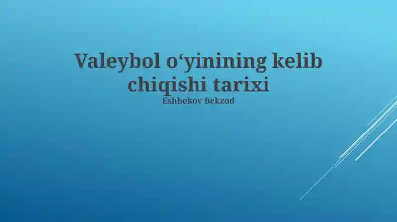 Voleybol oʻyinining kelib chiqishi tarixi