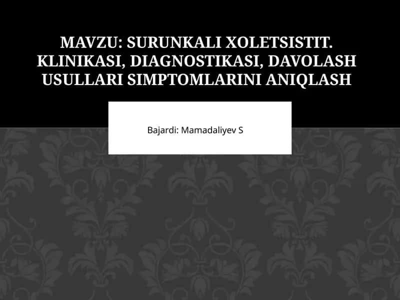 Surunkali xoletsistit 1