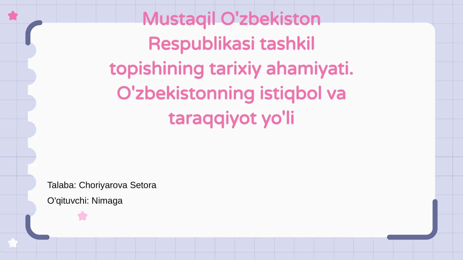 Mustaqil O'zbekiston Respublikasi tashkil topishi 1