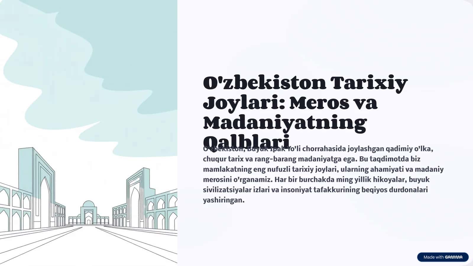 O'zbekiston Tarixiy Joylari: Meros va Madaniyatning Qalblari 1