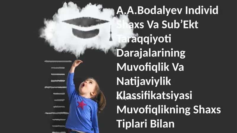A.A.Bodalyev Individ Shaxs Va SubʼEkt Taraqqiyoti Darajalarining Muvofiqlik Va Natijaviylik Klassifikatsiyasi 1