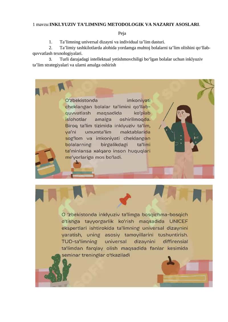 INKLYUZIV TA’LIMNING METODOLOGIK VA NAZARIY ASOSLARI 1