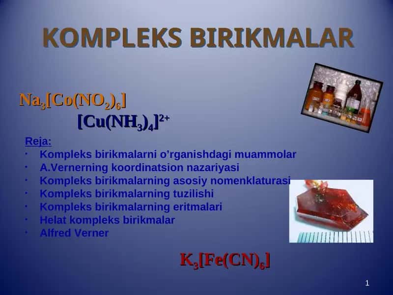 Kompleks birikmalar 1