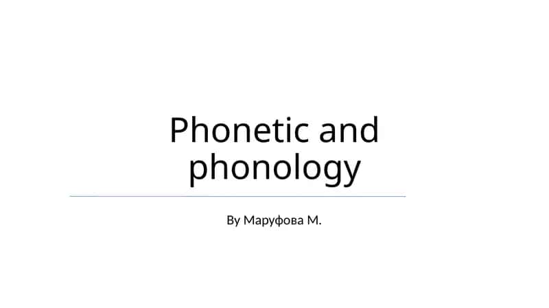 Fonetika va Fonologiya Amaliyotda 1