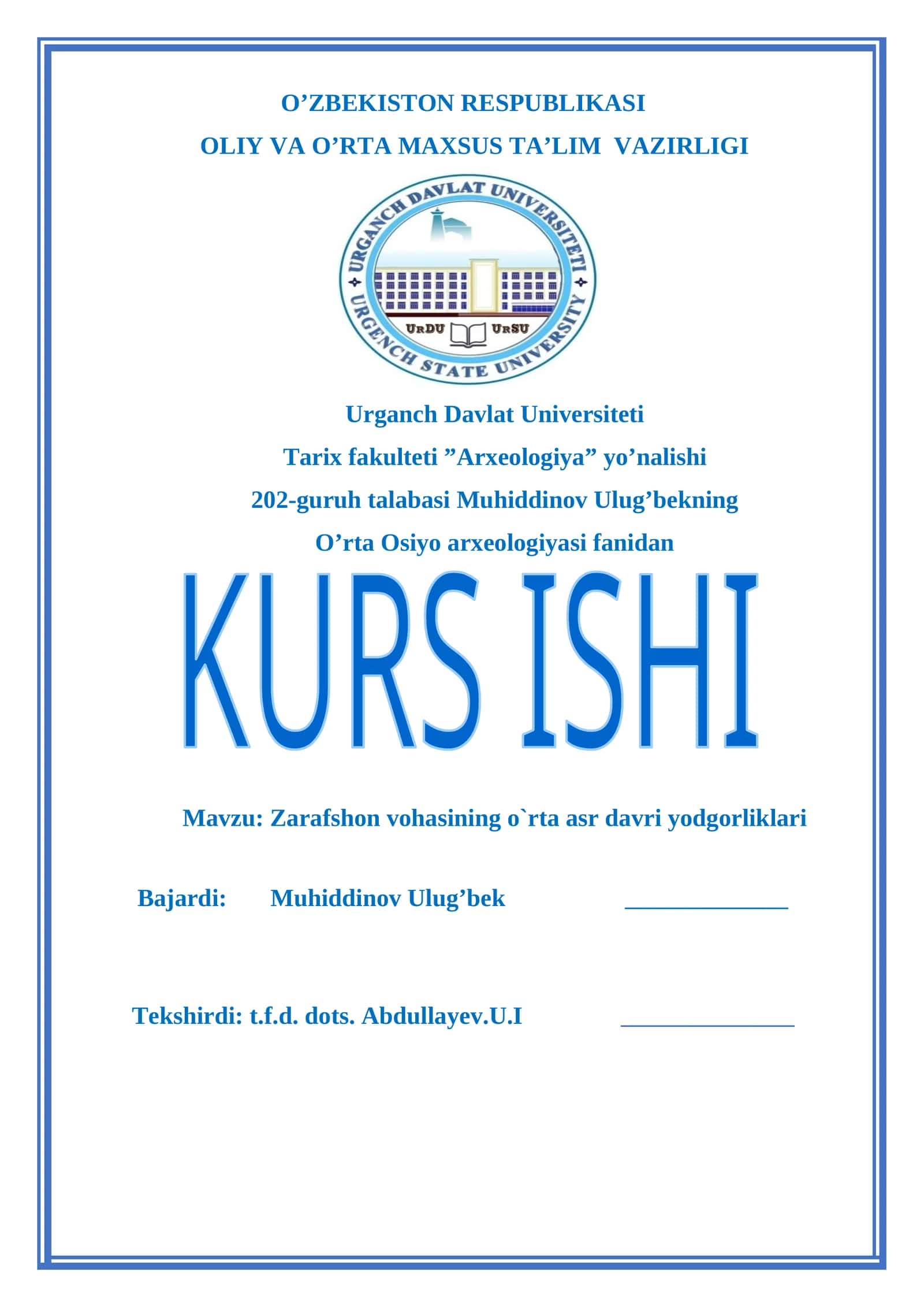 Zarafshon vohasining o`rta asr davri yodgorliklari 1