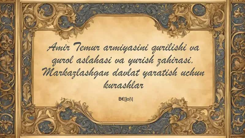 Amir Temurning harbiy yurishlari 1