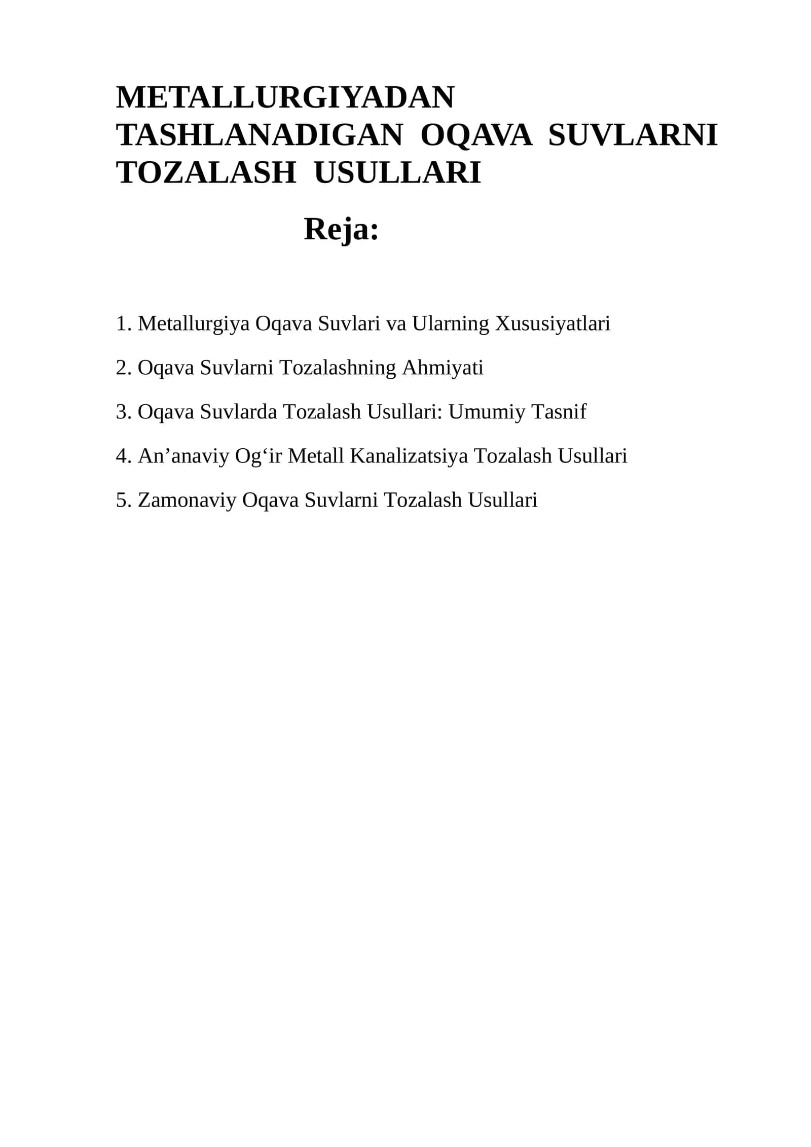 METALLURGIYADAN TASHLANADIGAN OQAVA SUVLARNI TOZALASH USULLARI 1