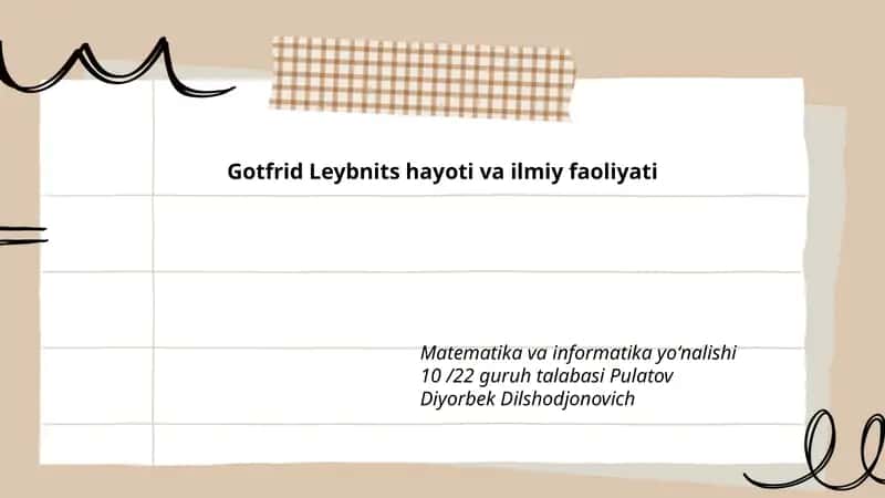 Gotfrid Leybnits hayoti va ilmiy faoliyati 1