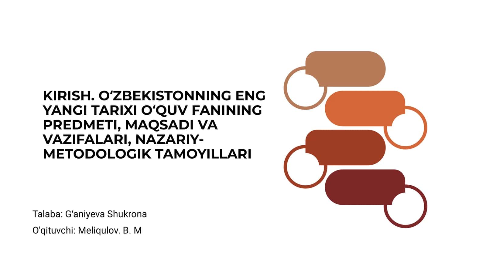 O‘zbekistonning eng yangi tarixi fani 1
