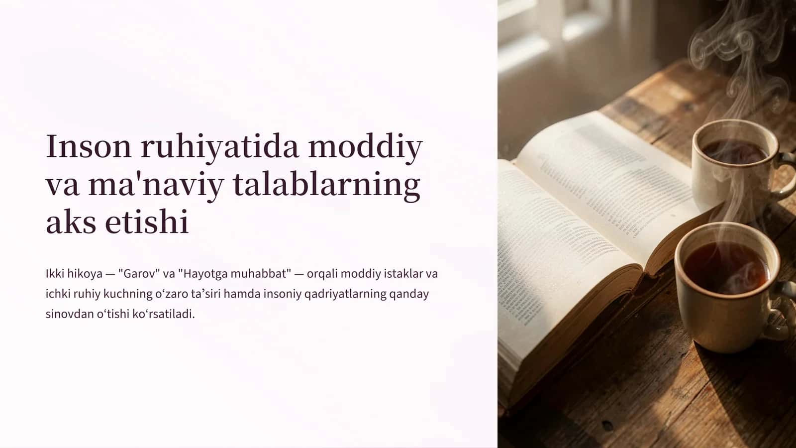Inson ruhiyatida moddiy va ma'naviy talablarning aks etishi 1