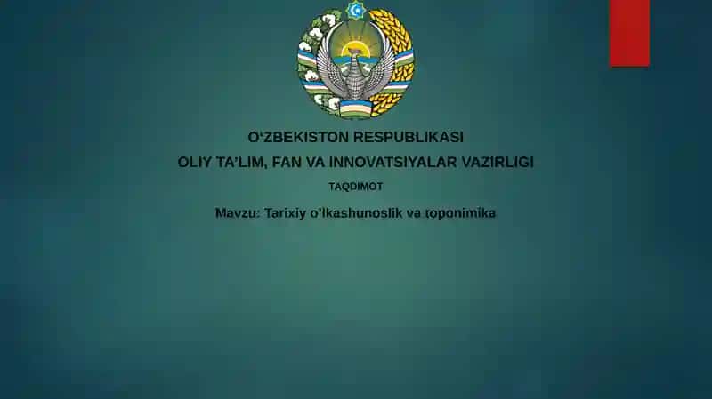 Toponimika: Tarixiyo’lkashunoslikvatoponimika