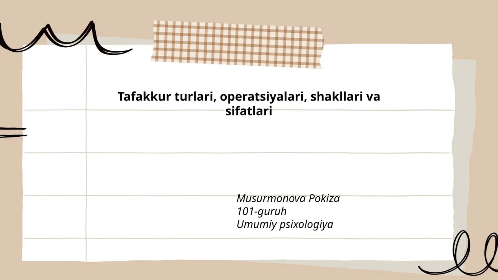 Tafakkur turlari, operatsiyalari, shakllari va sifatlari 1