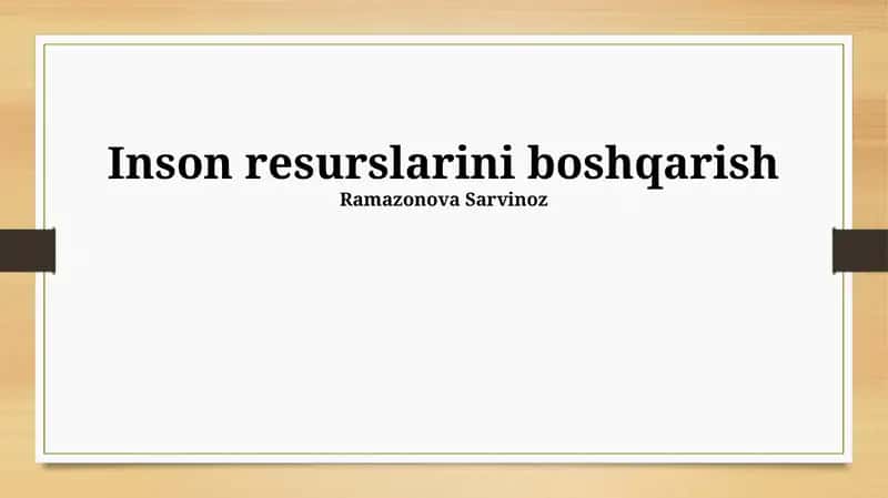 Inson resurslarini boshqarish 1