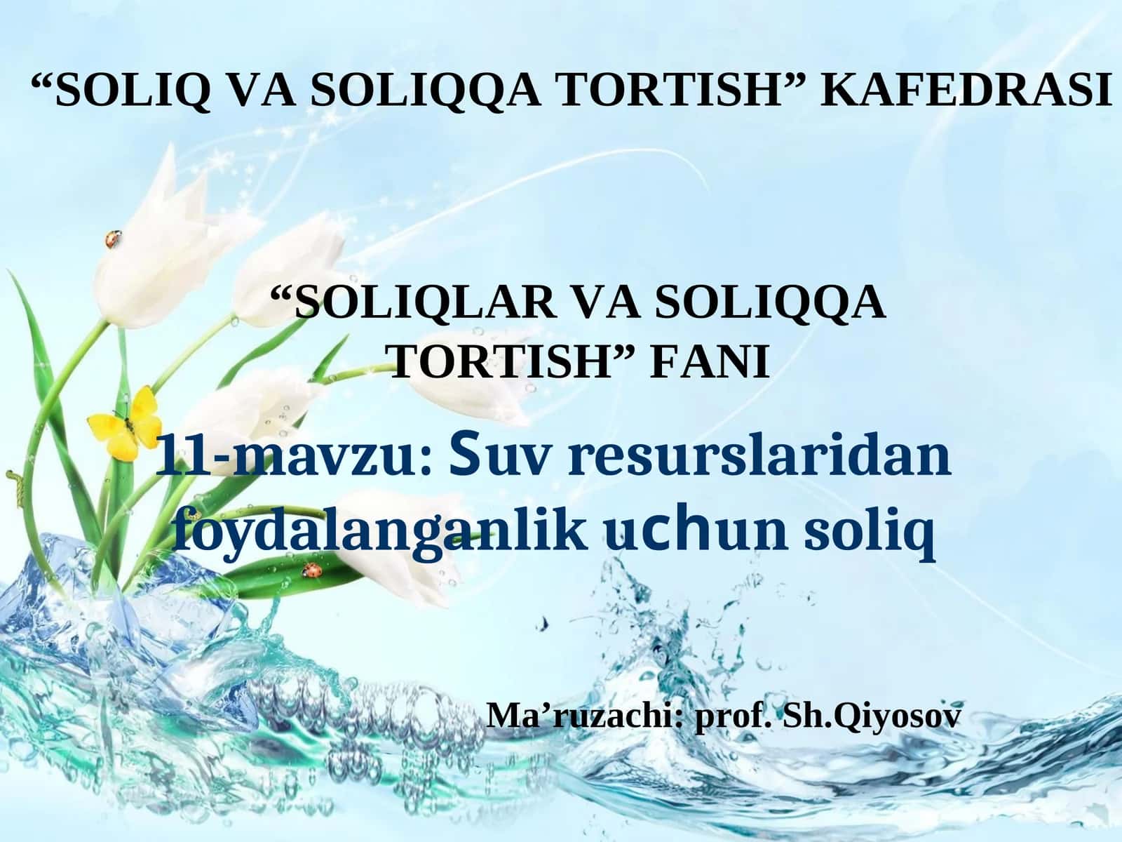 Suv resurslaridan foydalanganlik uchun soliq 1
