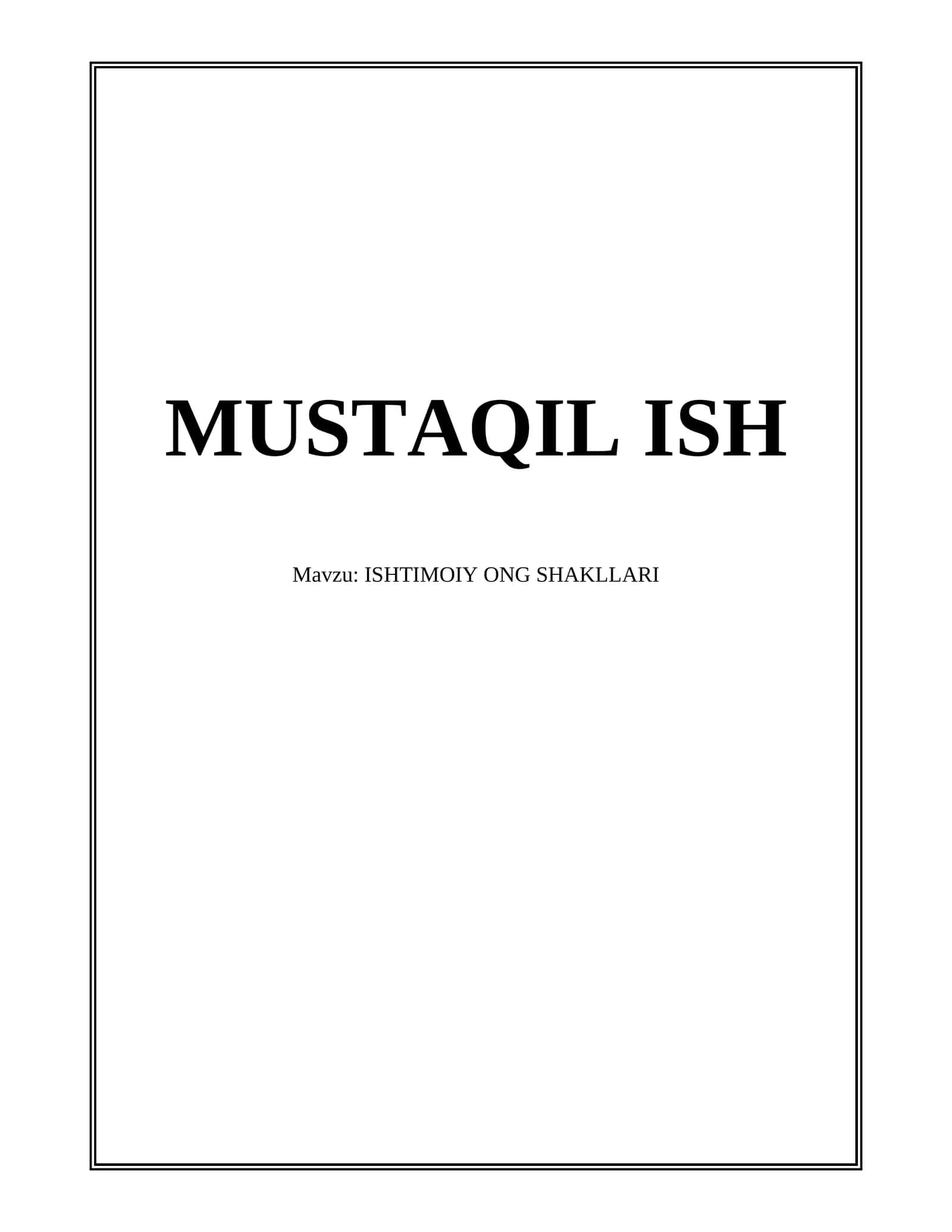 ISHTIMOIY ONG SHAKLLARI 1