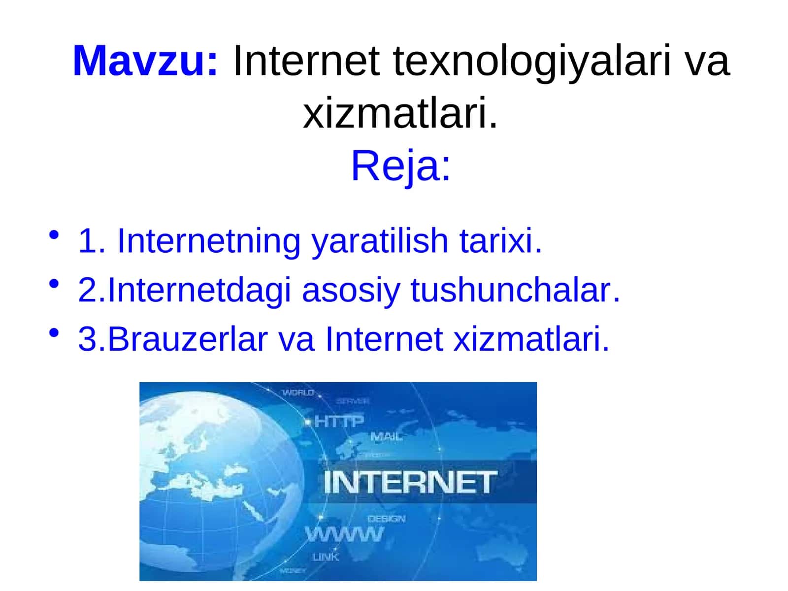 Internettexnologiyalari va xizmatlari 1