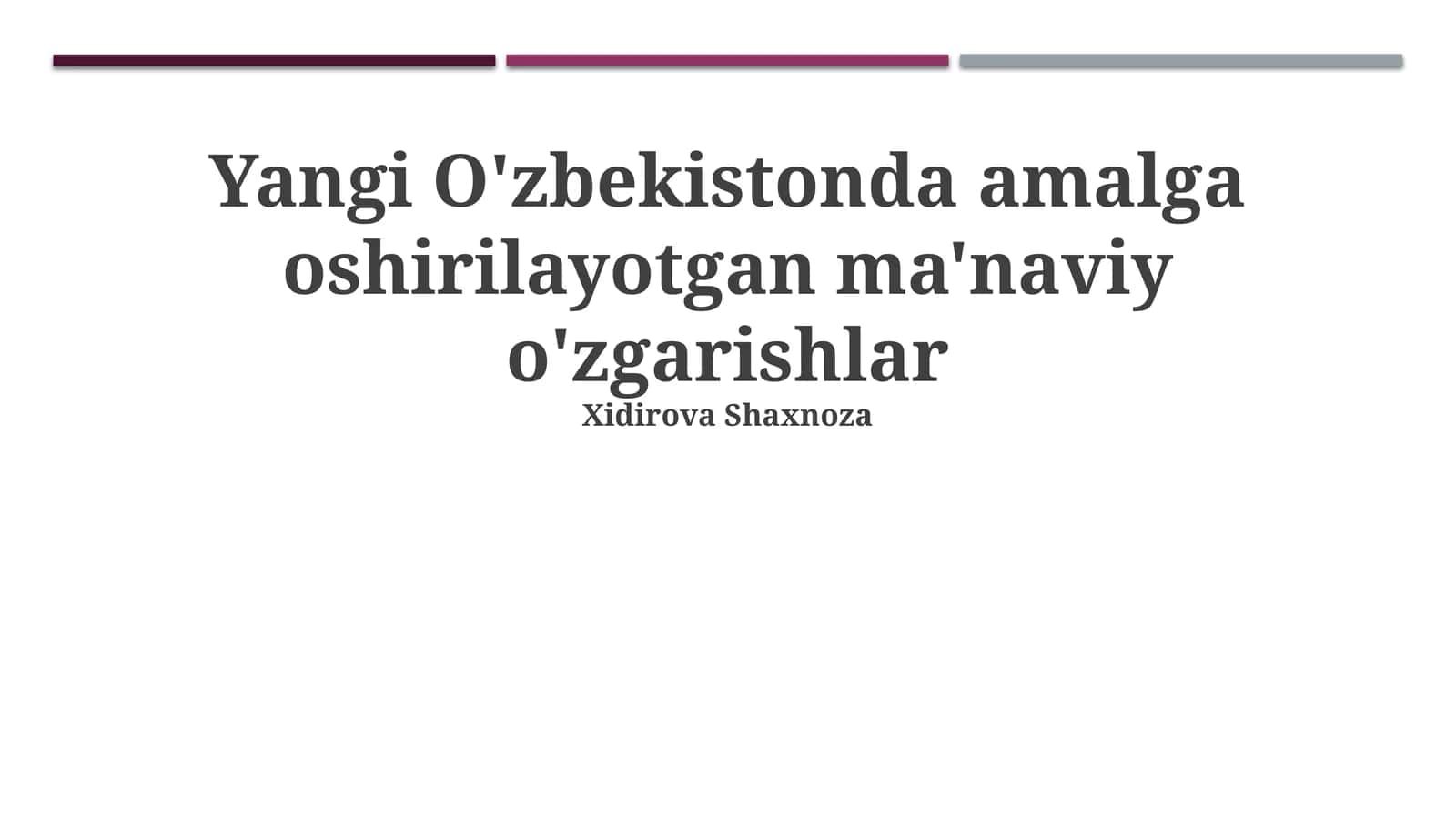 O'zbekistonning ma'naviy merosi 1