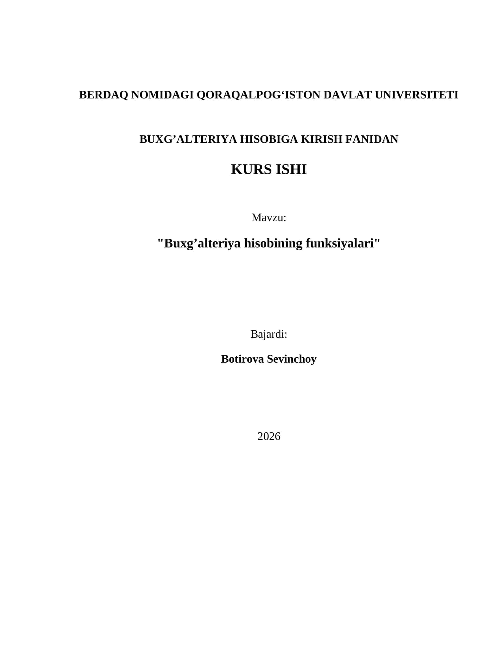 "Buxgʼalteriya hisobining funksiyalari" 1