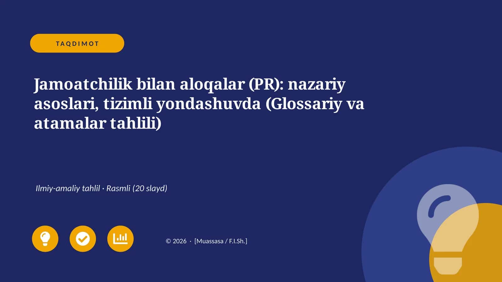Jamoatchilik bilan aloqalar (PR): nazariy asoslari, tizimli yondashuvda (Glossariy va atamalar tahlili) 1