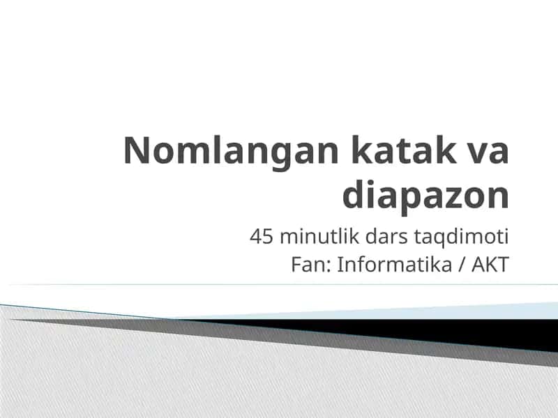 Nomlangan katak va diapazon 1