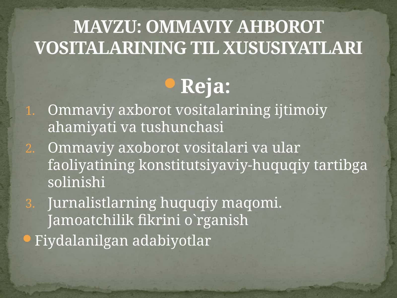 OMMAVIY AXBOROT VOSITALARINING TIL XUSUSIYATLARI 1