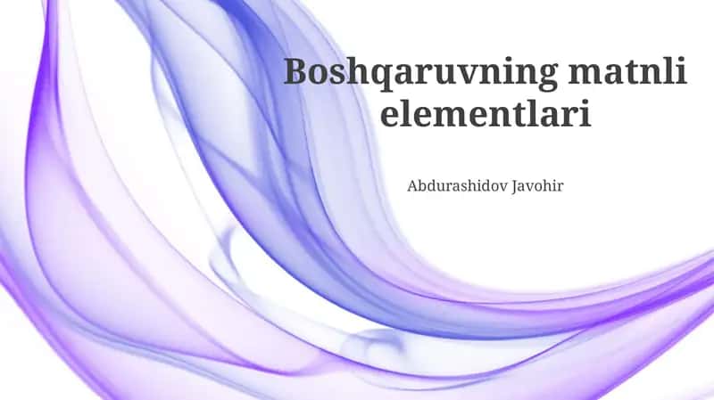 Boshqaruvning matnli elementlari 1