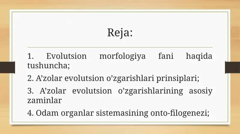Evolutsion morfologiya 1