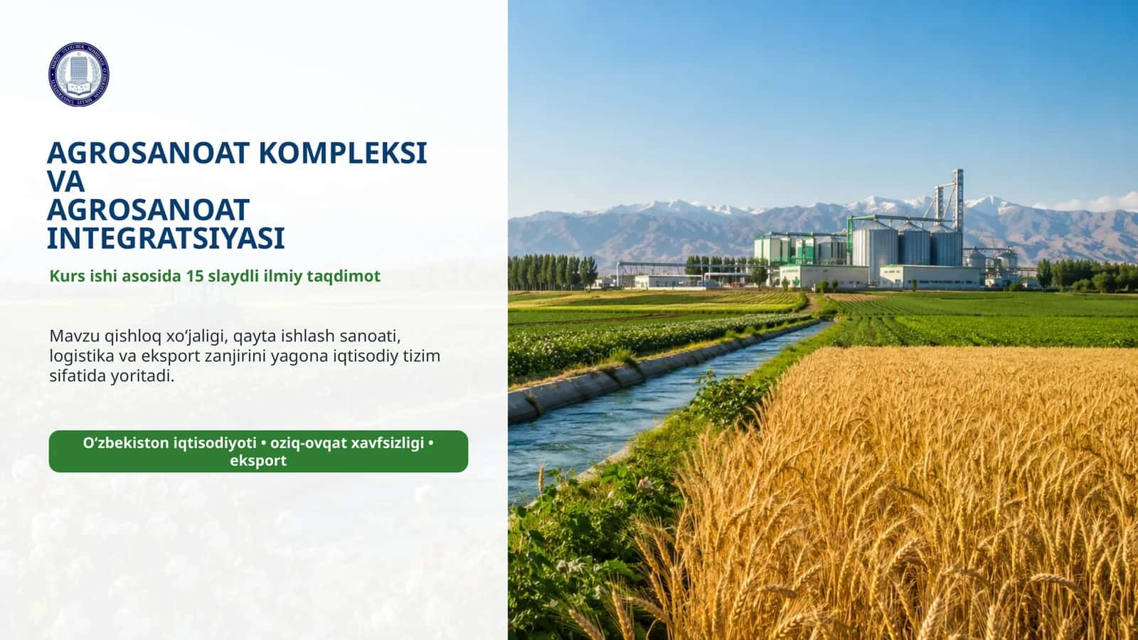 AGROSANOAT KOMPLEKSI VA AGROSANOAT INTEGRATSIYASI 1