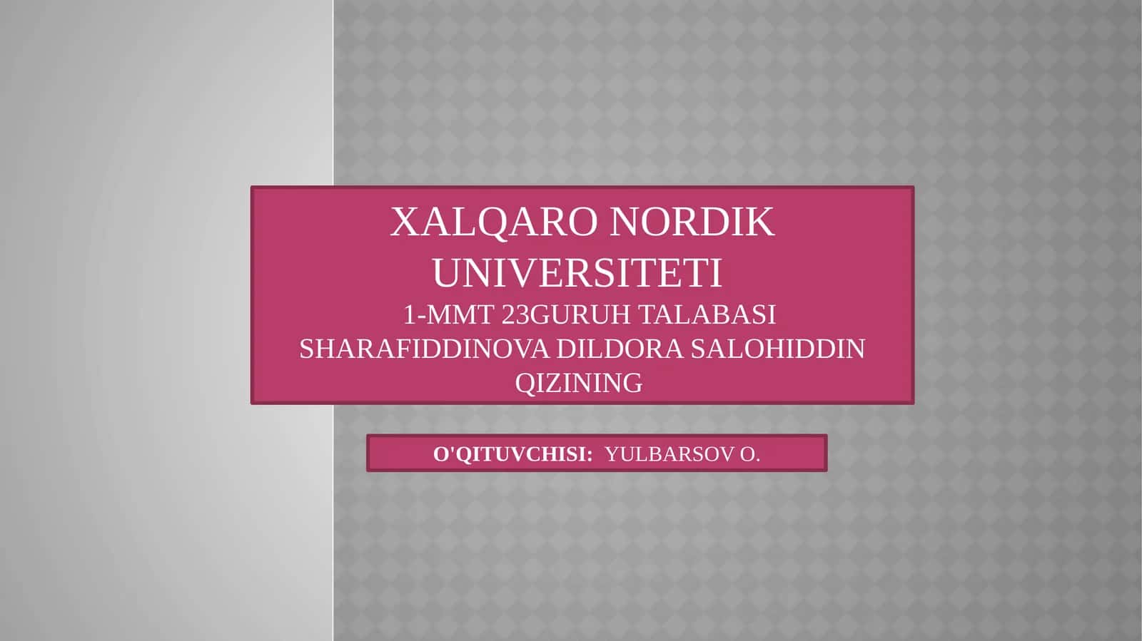 XALQARO NORDIK UNIVERSITETI 1