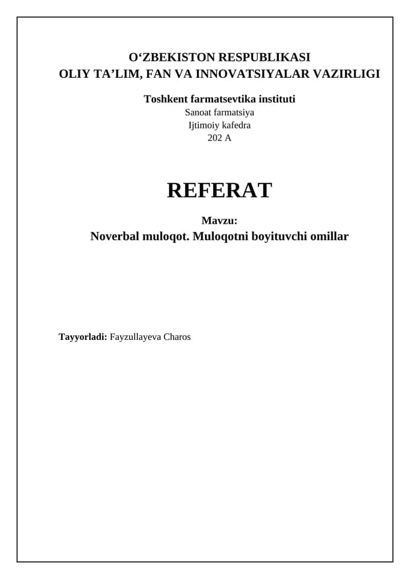 Noverbal muloqot 1
