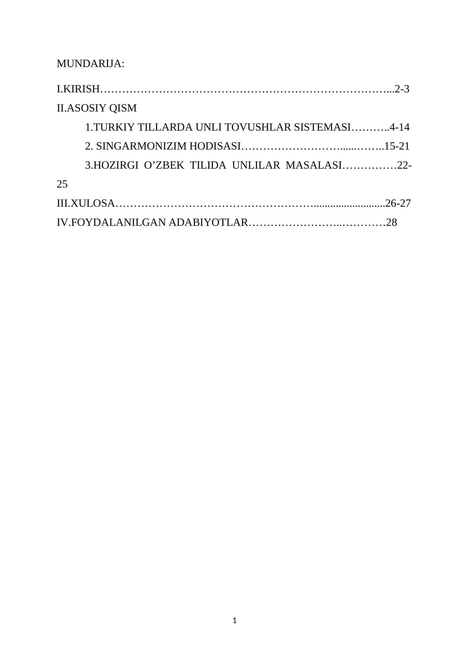 TURKIY TILLARDA UNLI TOVUSHLAR SISTEMASI 1