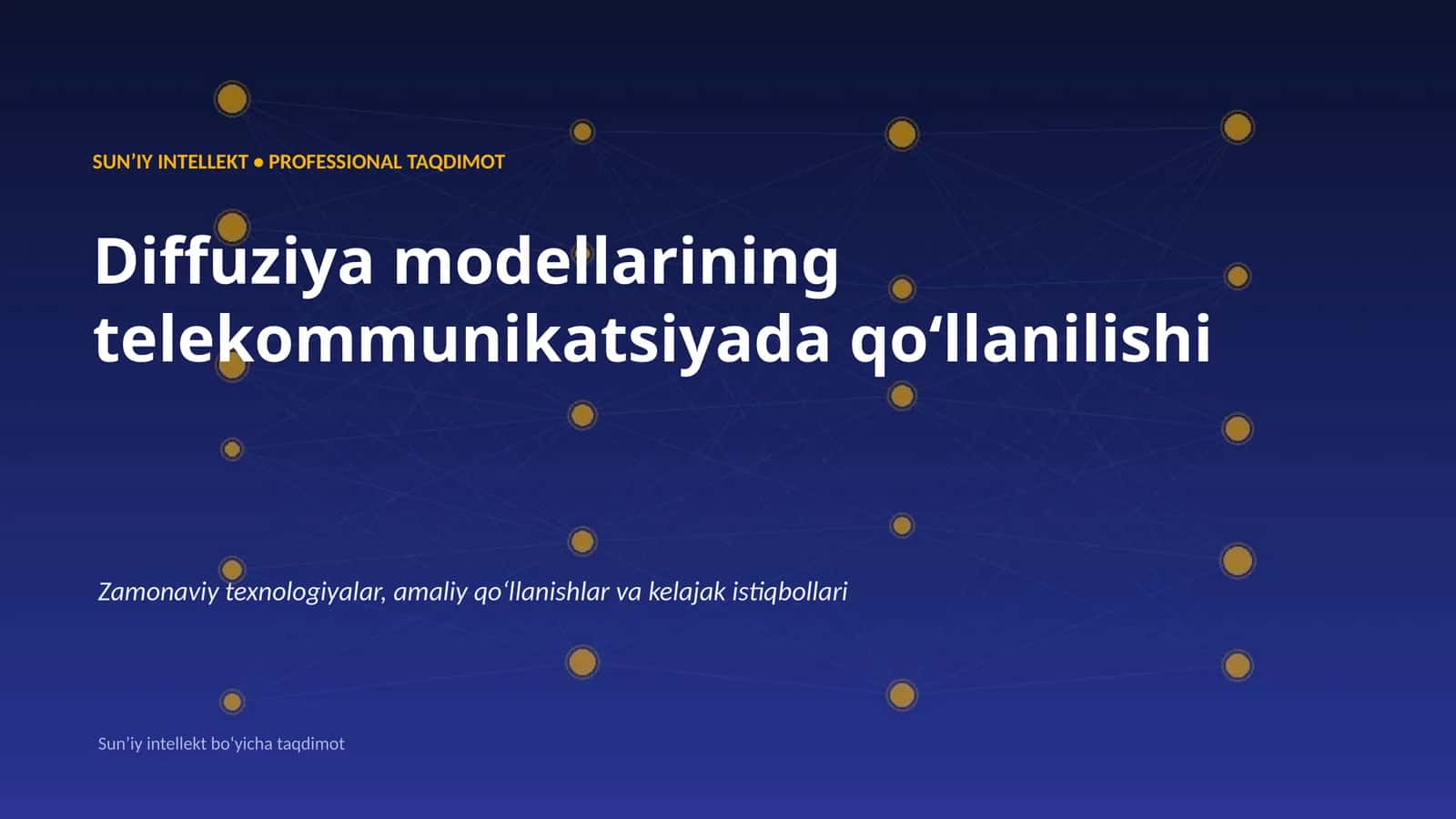 Diffuziya modellarining telekommunikatsiyada qoʻllanilishi 1