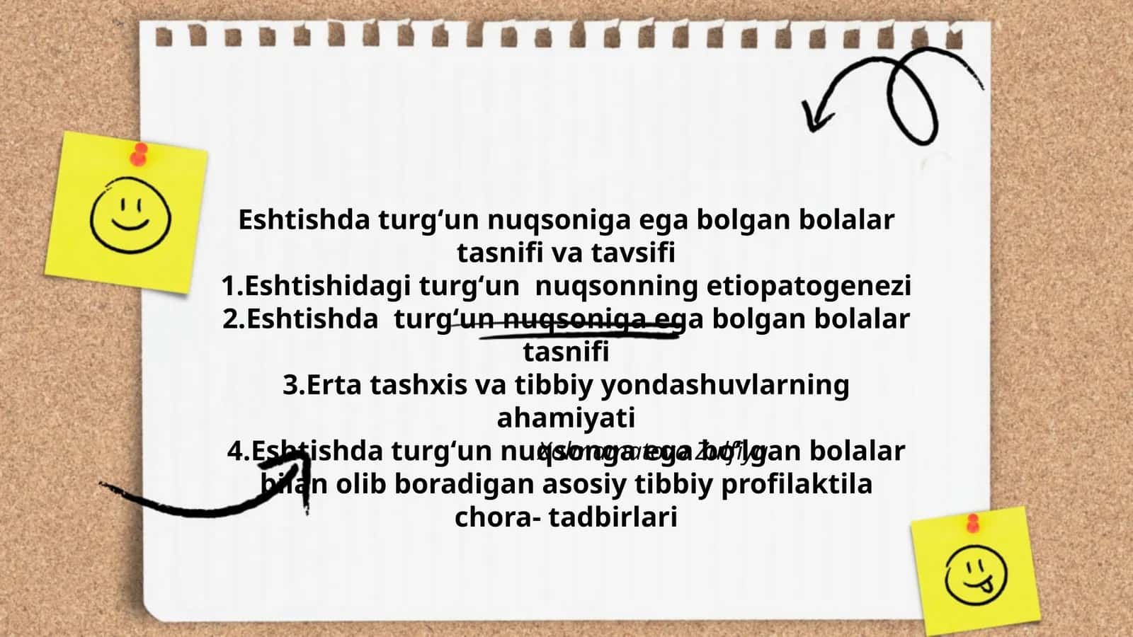 Eshtishda turgʻun nuqsoniga ega bolgan bolalar tasnifi va tavsifi 1