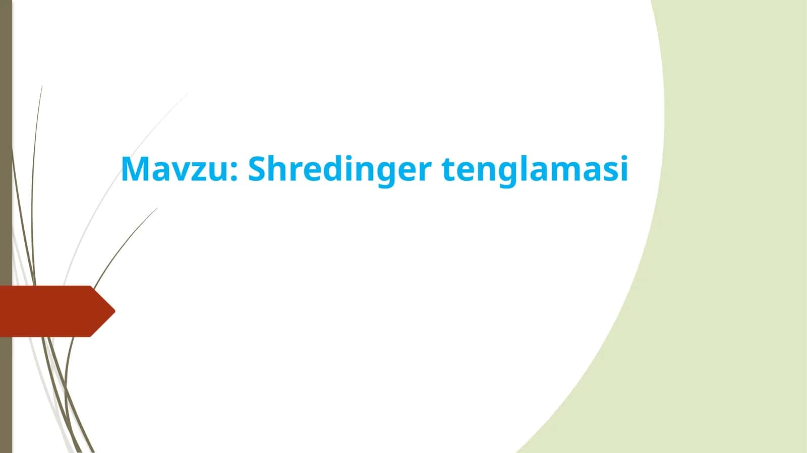 Shredingertenglamasi 1