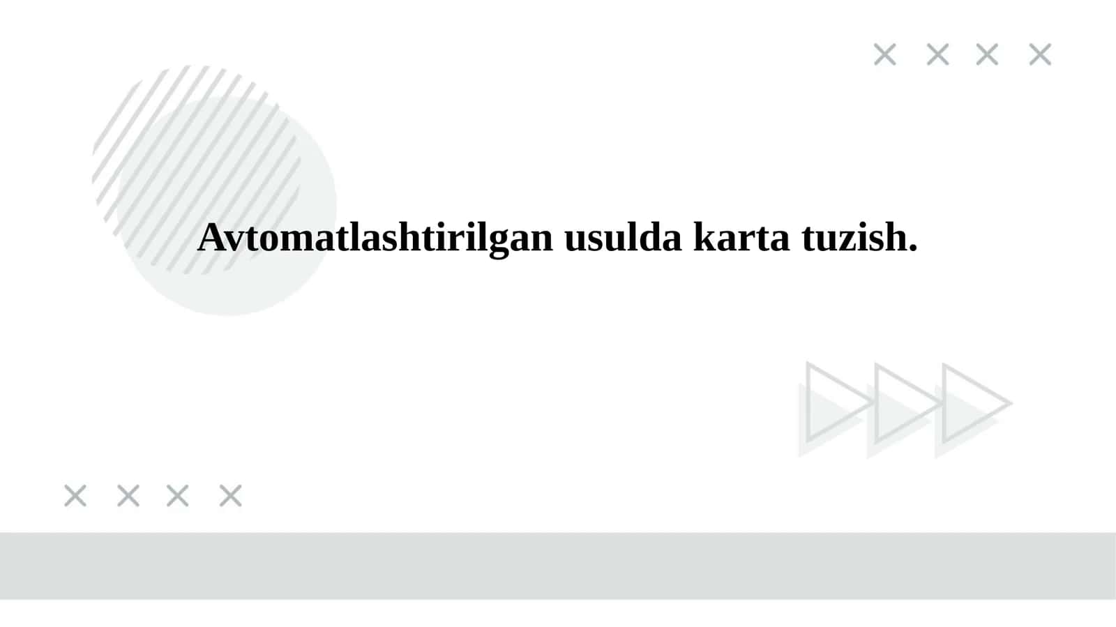 Avtomatlashtirilgan usulda karta tuzish. 1