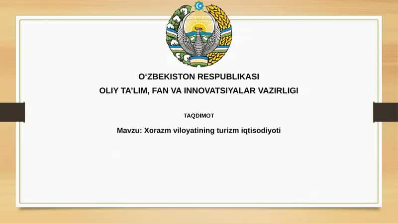Xorazm viloyatining turizm iqtisodiyoti 1