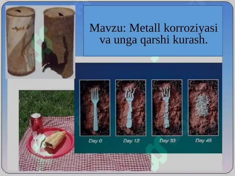 Metall korroziyasi va unga qarshi kurash. 1