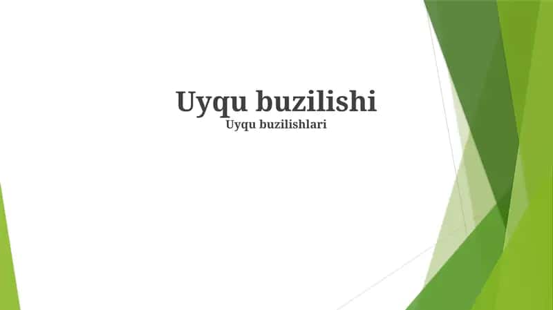 Uyqu buzilishi 1